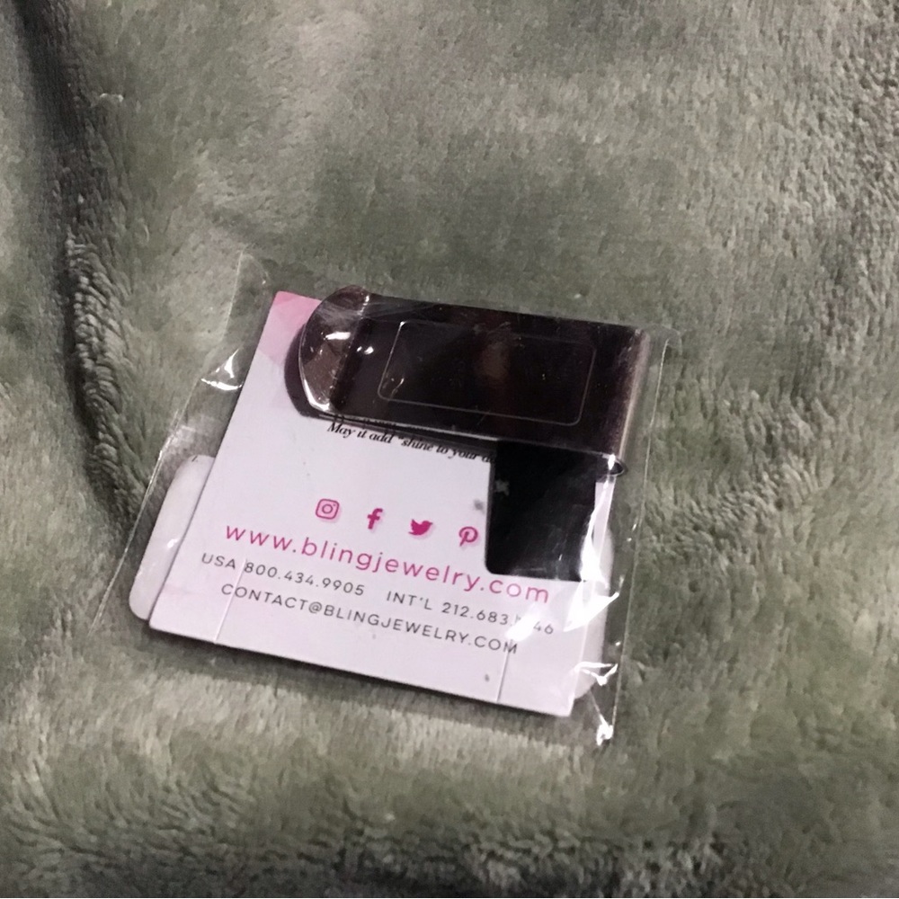 Bling jewelry silvertone money clip new